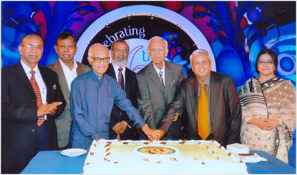 Chairman of Prime Bank inaugurated the 16th anniversary program of the Bank by cutting a cake at Radisson Water Garden Hotel, Dhaka.